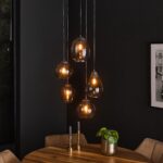 Lampe suspendue 5L getrapt mix / Verre chromé