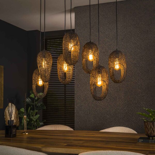 Lampe suspendue 4+3 open oog wire / Arctic Noir