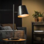 Lampe de table 1L verstelbare metalen kap / Charbon de bois