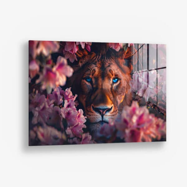 Lion in Flowers II – Verre