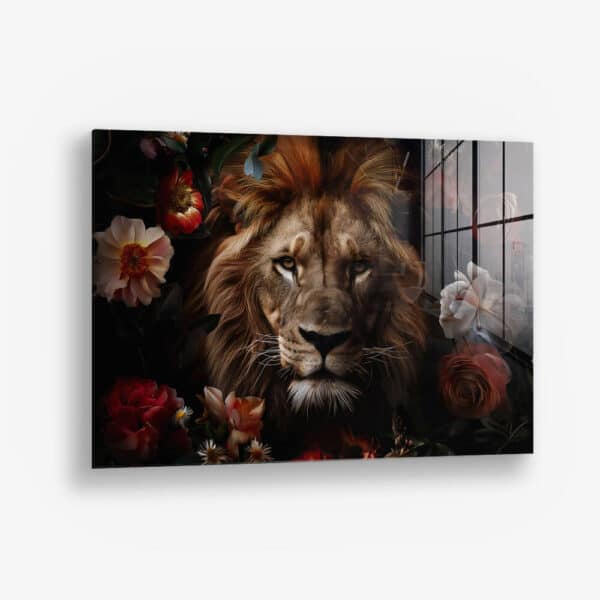 Lion in Flowers – Verre