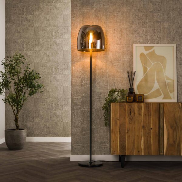 Lampadaire 1L drift glass / Verre gris fumé