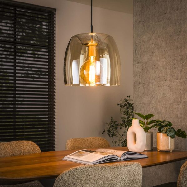 Lampe suspendue 1L drift glass / Verre de couleur ambre
