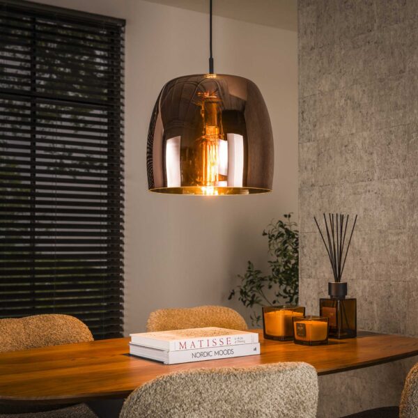 Lampe suspendue 1L drift glass / Verre couleur cuivre