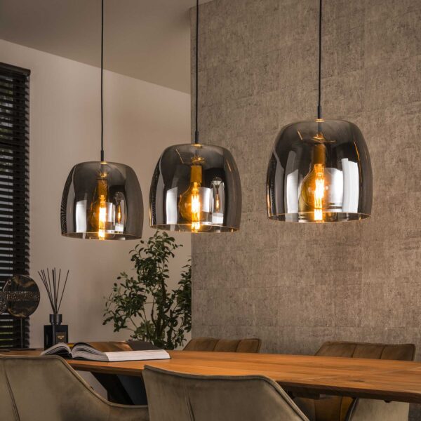Lampe suspendue 3L drift glass / Verre gris fumé