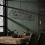Lampe à suspension D20cm cylindre maille/gris ardoise – Image 2