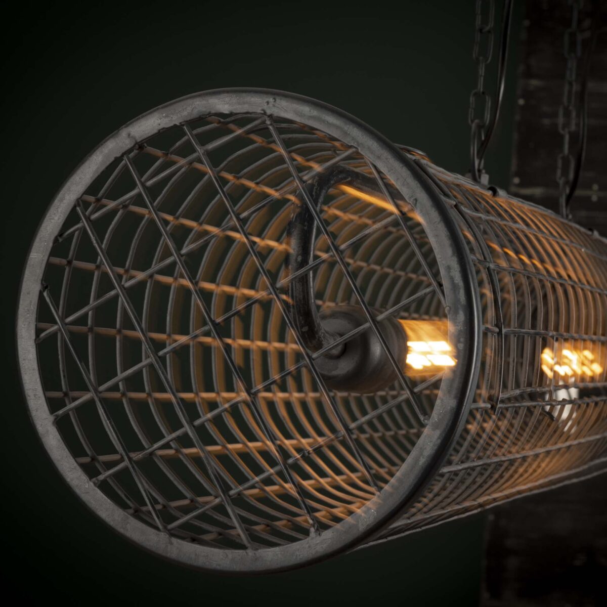 Lampe à suspension D20cm cylindre maille/gris ardoise – Image 3