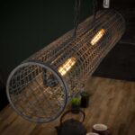 Lampe à suspension D20cm cylindre maille/gris ardoise – Image 4