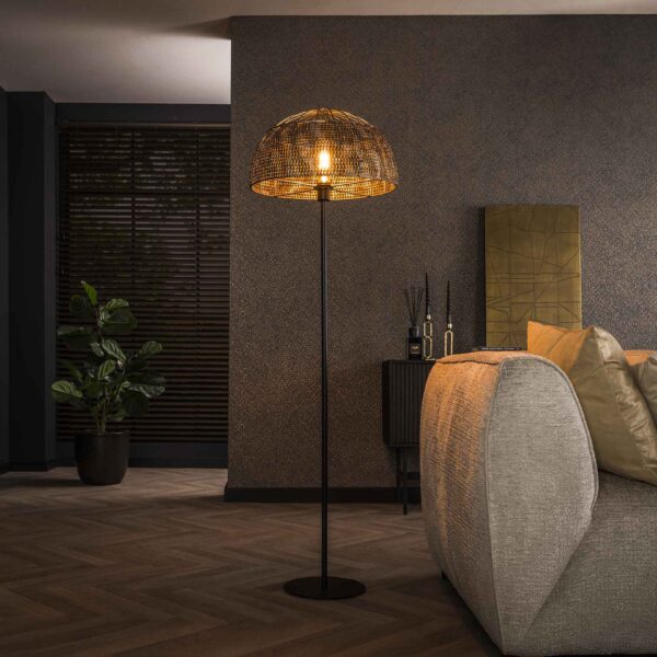 Lampadaire Ø50 armor open / Black Brun