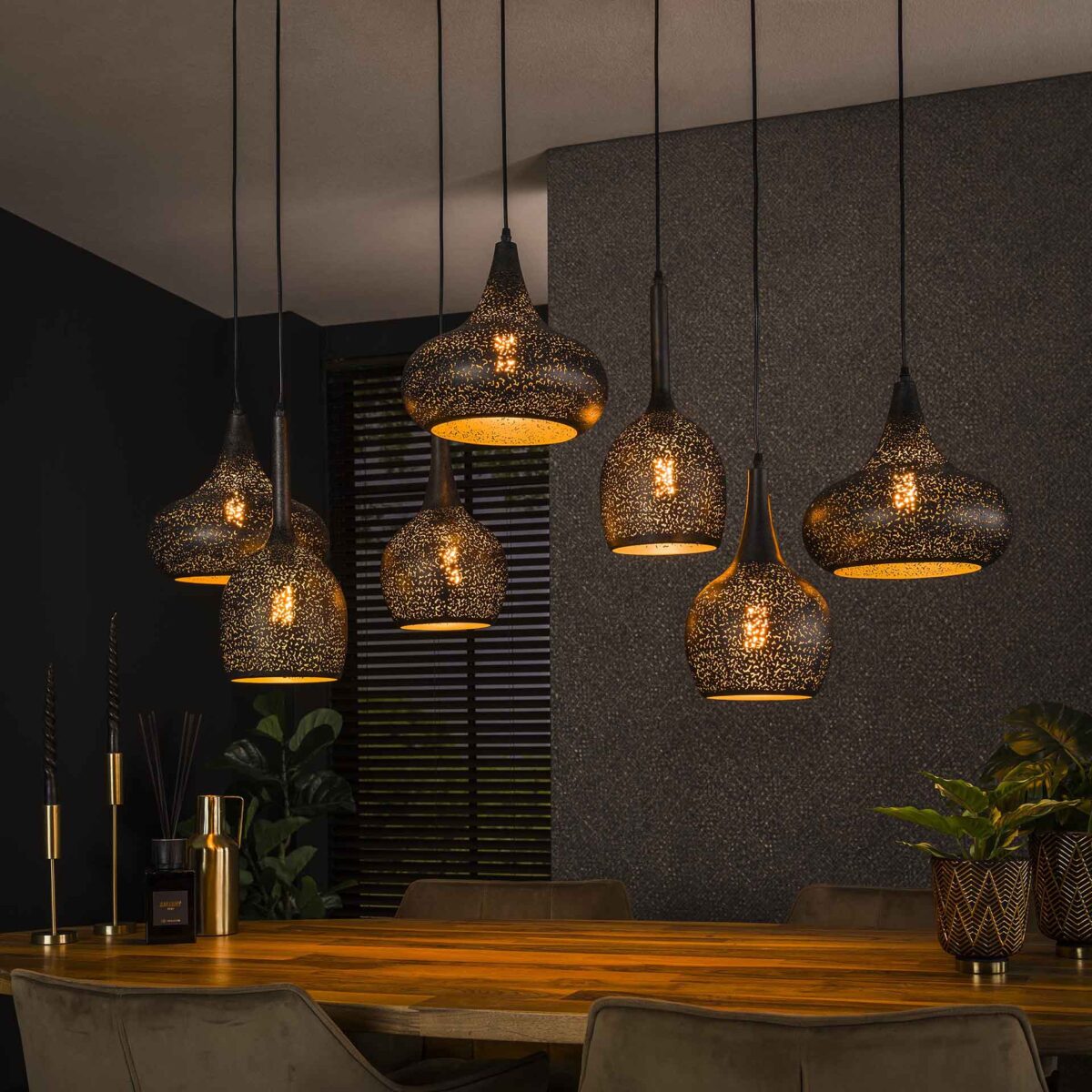Lampe à suspension 4+3 zip / Noir Artic – Image 1