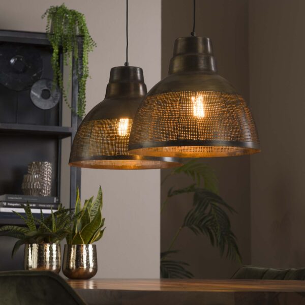 Lampe suspendue 2xØ38 screen / Bronze antique