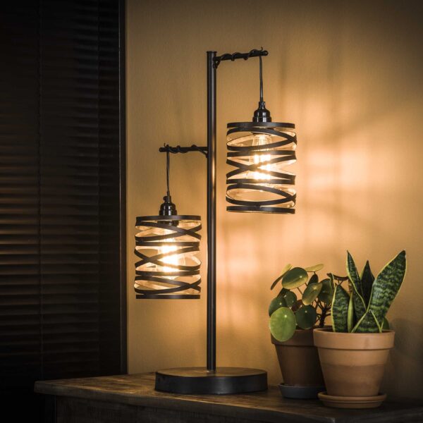 Lampe de table 2L spindle / Gris ardoise