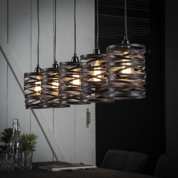 Lampe suspendue 5x ø17 spindle / Gris ardoise