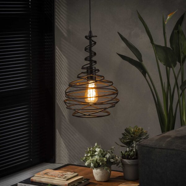 Lampe suspendue 1x Ø25 kegel spinn / Noir