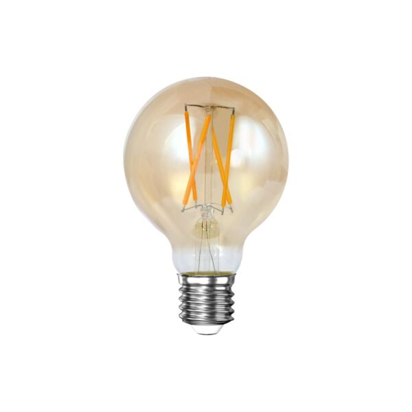LED [G70] filament bulb Ø7 – E27 6W dimmable / Verre de couleur ambre