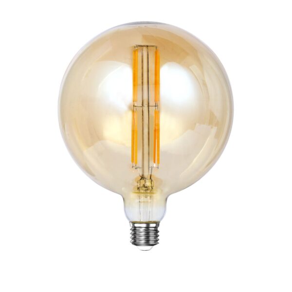 LED [G150] filament bulb Ø15 – E27 12W dimmable / Verre de couleur ambre