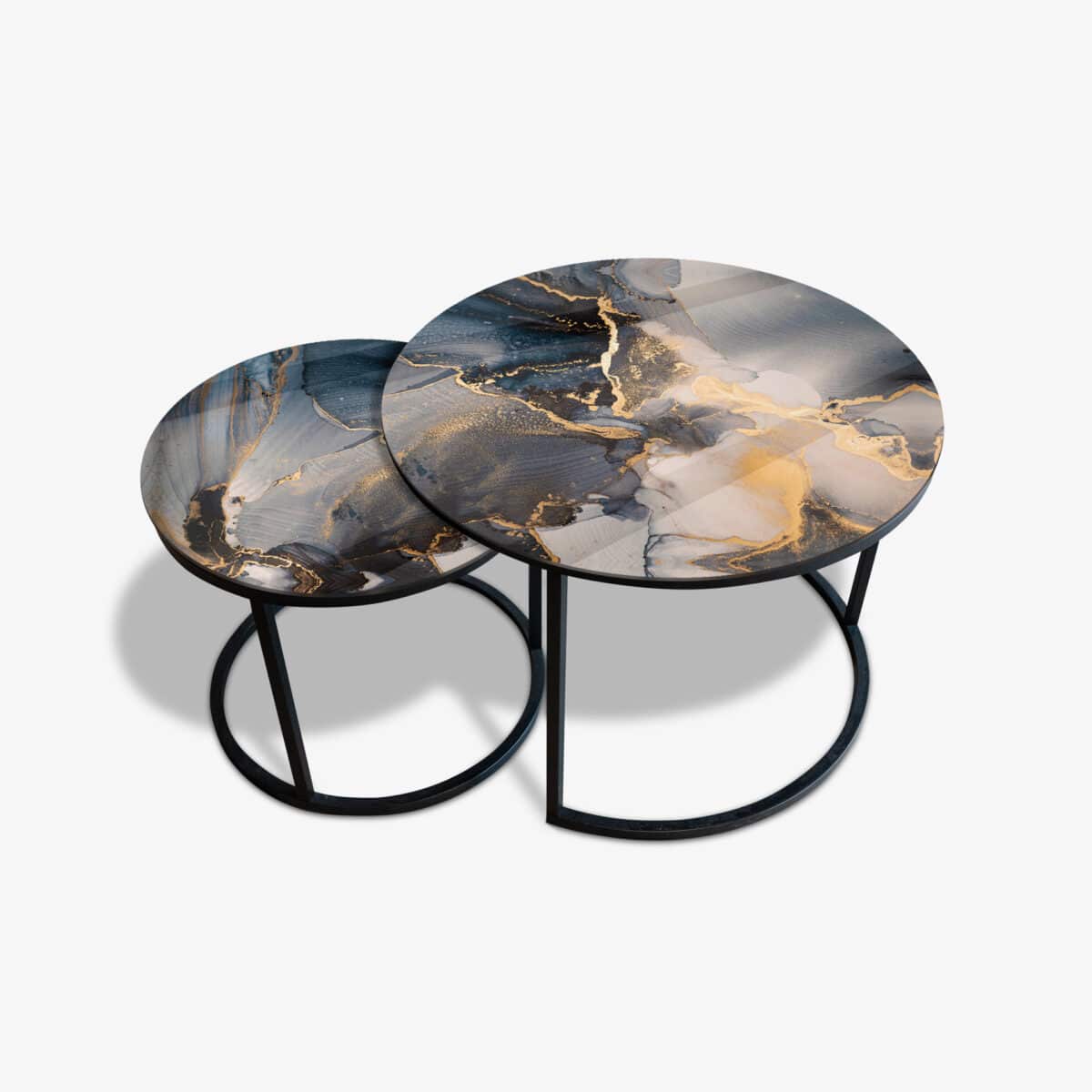 Table basse noire - Abstract Marble – Image 2