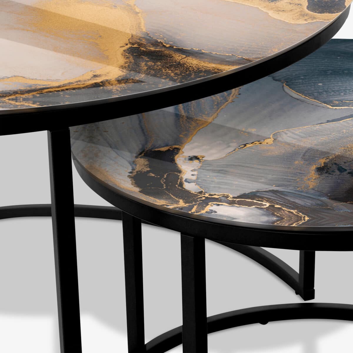 Table basse noire - Abstract Marble – Image 3