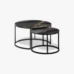 Table basse noire - Black & Gold Stone