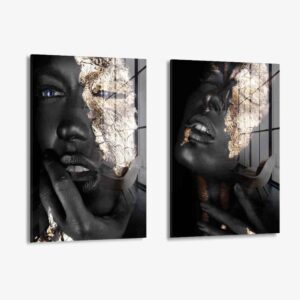 Lot: "Golden Faces" (2x) – Verre