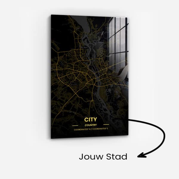 Custom Golden City Map – Verre