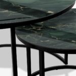 Table basse noire - Green & Gold Marble – Image 3