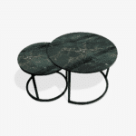Table basse noire - Green & Gold Marble – Image 2