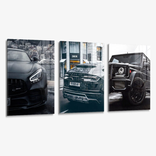 Lot: "Three Cars" (3x) – Verre