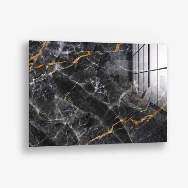 Black,  White & Gold Stone – Verre