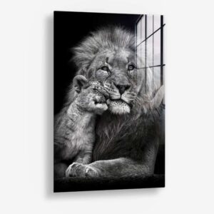 Lion With Cub – Verre