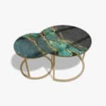 Table basse noire - Green Marble – Image 2