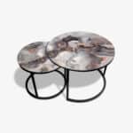 Table basse noire - Grey & Gold Abstract Marble – Image 2