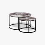 Table basse noire - Grey & Gold Abstract Marble