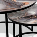 Table basse noire - Grey & Gold Abstract Marble – Image 3