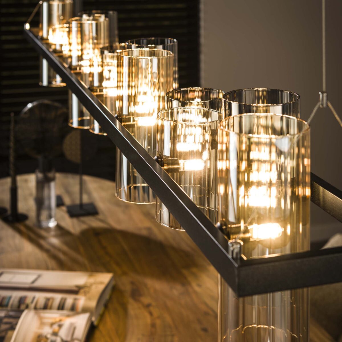 Lampe suspendue 14L cylinder mixed glass – Image 3