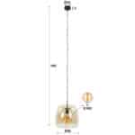 Lampe suspendue 1L drift glass / Verre gris fumé – Image 4
