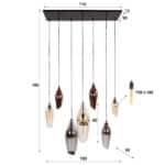 Lampe suspendue 4+3 cocoon mix glass / Noir – Image 5