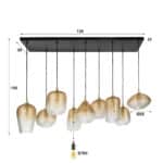 Lampe suspendue 5+4 dot pattern / Verre de couleur ambre – Image 5