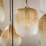 Lampe suspendue 5+4 dot pattern / Verre de couleur ambre – Image 3
