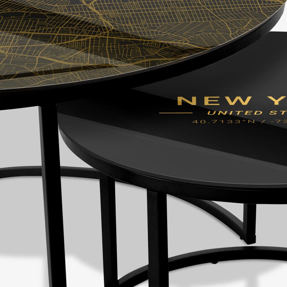 Table basse noire - New York Gold – Image 3