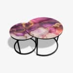 Table basse noire - Purple Marble – Image 2
