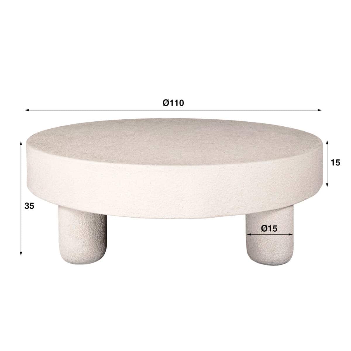 Table basse D110 bulky stone / Composite de marbre – Image 3