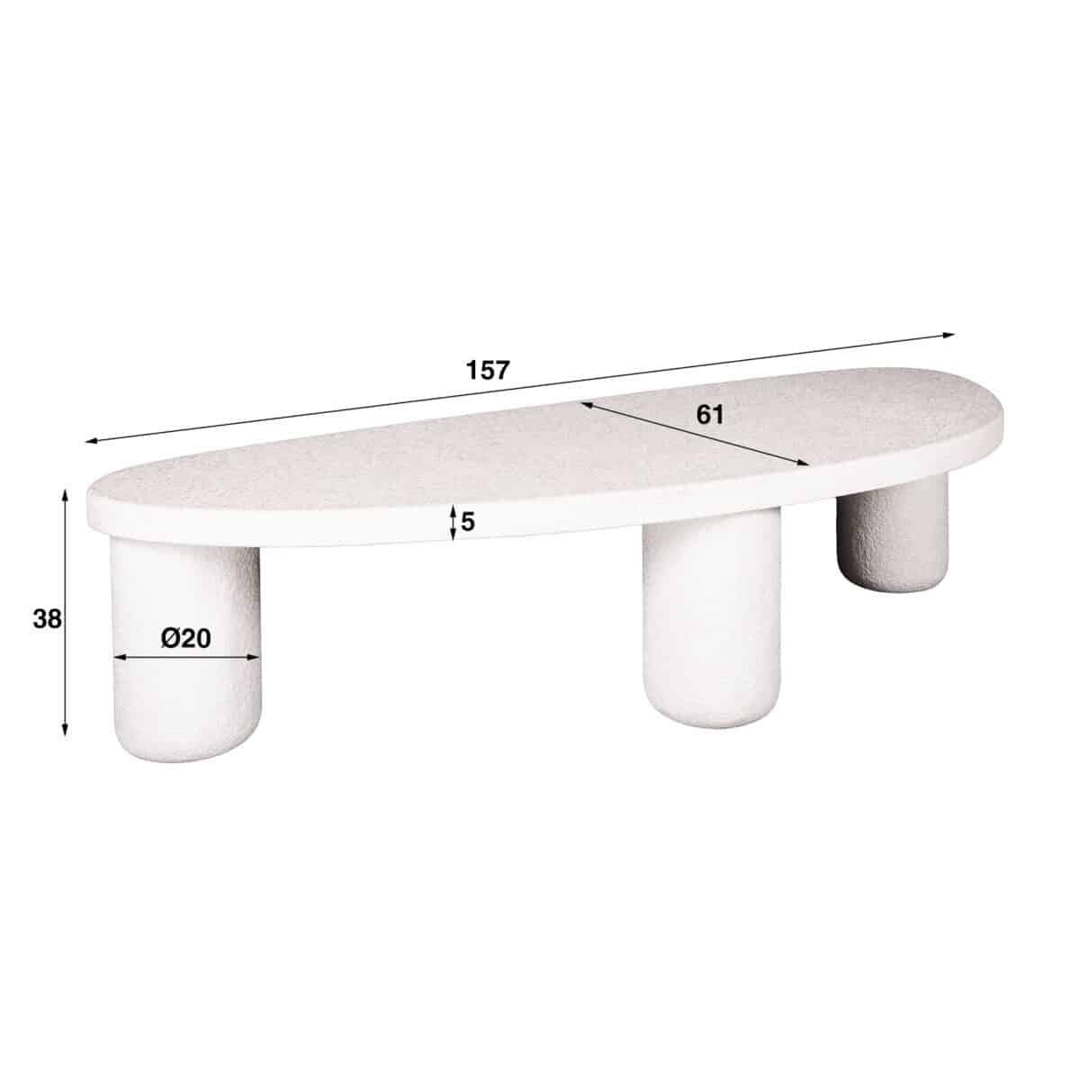 Table basse XL kiezel driehoek / Composite de marbre – Image 4