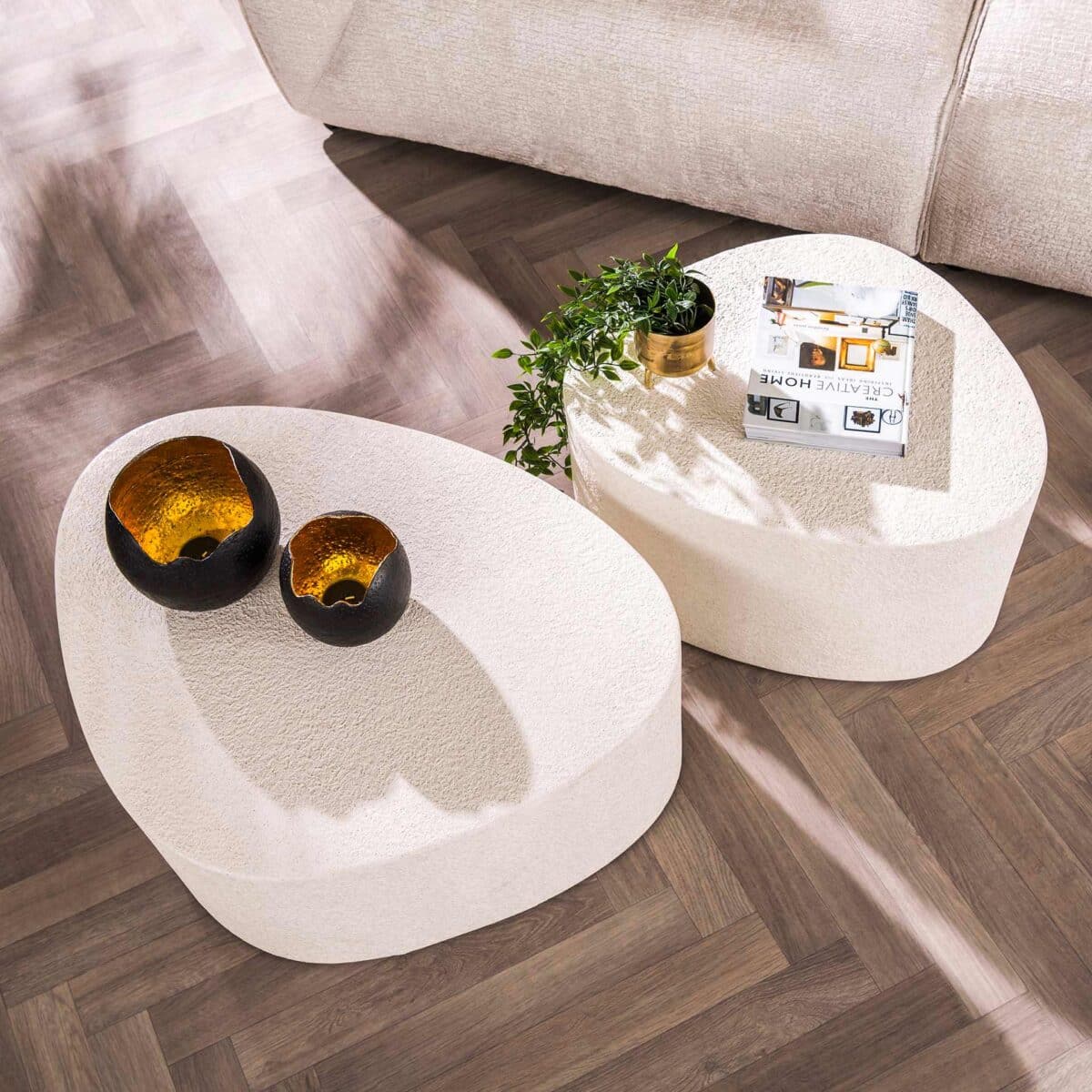 Table basse set/2 driehoekig stone / Composite de marbre – Image 2