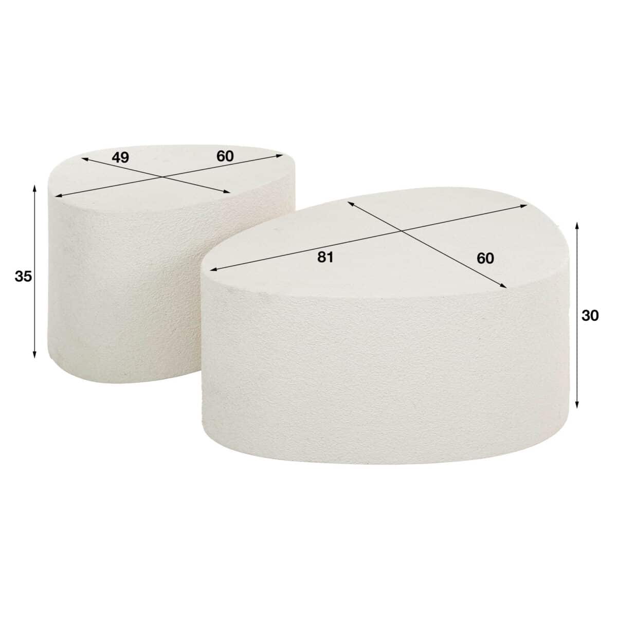 Table basse set/2 driehoekig stone / Composite de marbre – Image 4