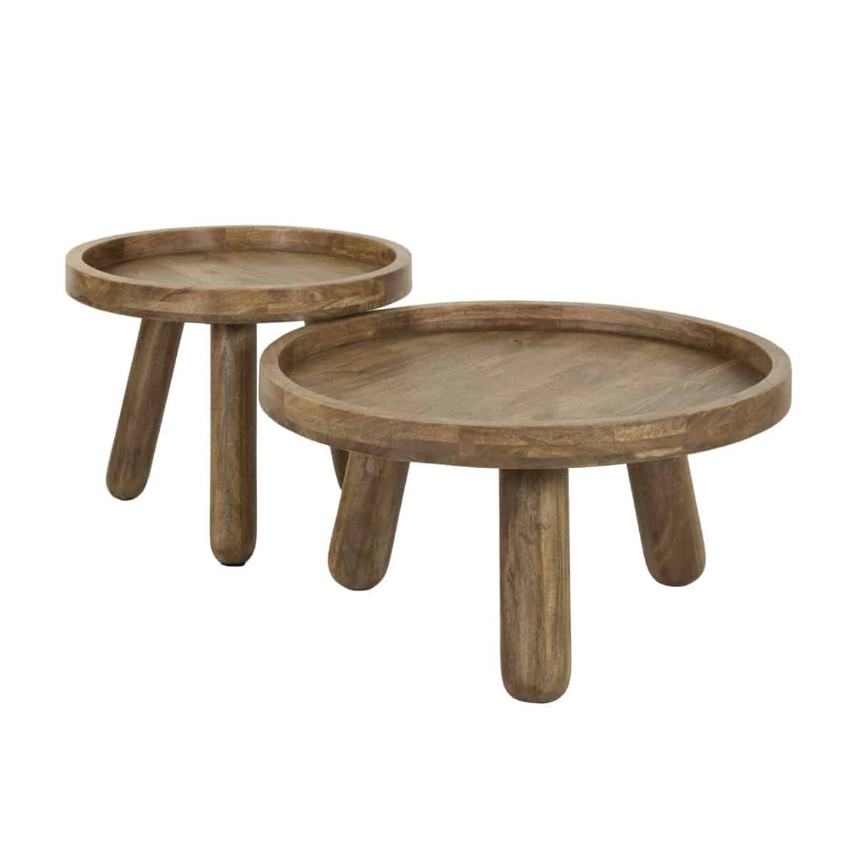 Table basse set/2 tripod / Solid Mango (Sand Color) – Image 4
