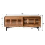 Meuble TV 2 Doors Slide / Acacia naturel massif – Image 4