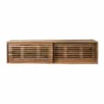 Meuble TV 2 Doors Floating Slide / Acacia naturel massif – Image 4
