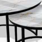 Table basse noire - White & Gold Marble – Image 3