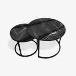 Table basse noire - Black & Marbre blanc – Image 2